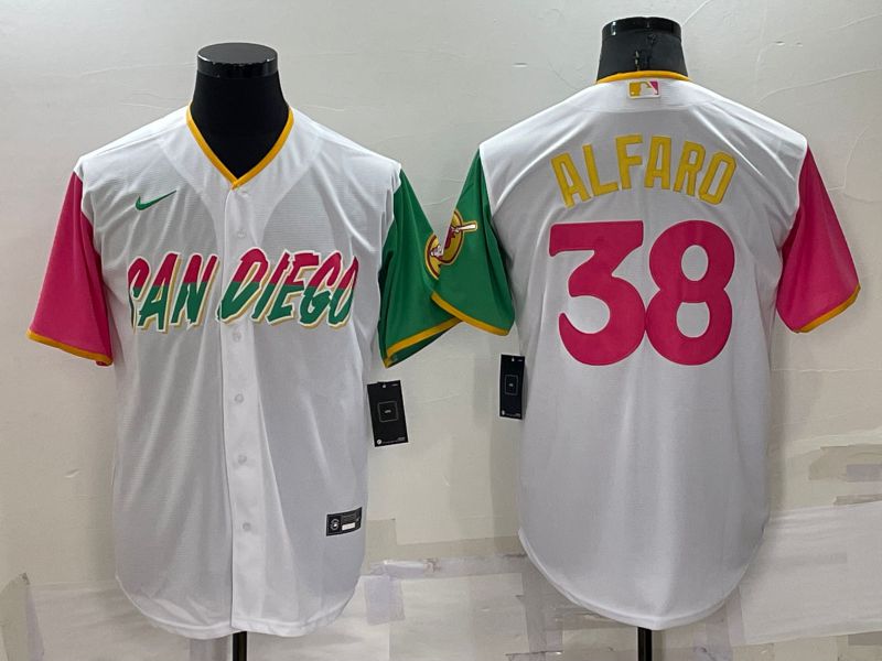 Men San Diego Padres 38 Alfaro White City Edition Game Nike 2022 MLB Jersey